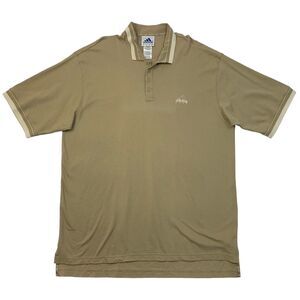 Vintage Adidas Polo Shirt Mens 2XL Stone Cotton Golf Breathable Short Sleeve